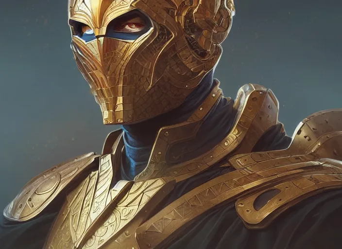 Prompt: portrait of a bonus head software man superhero man, d & d, armour! fantasy, intricate, elegant, highly detailed, digital painting, artstation, concept art, smooth, sharp focus, illustration, art by artgerm and greg rutkowski and alphonse mucha