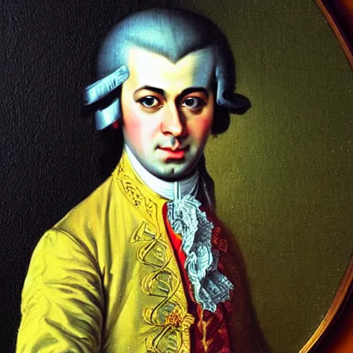 Prompt: mozart if he was a painter
