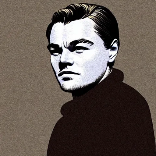 Image similar to “ leonardo dicaprio retro minimalist portrait by jean giraud, moebius starwatcher comic, 8 k ”