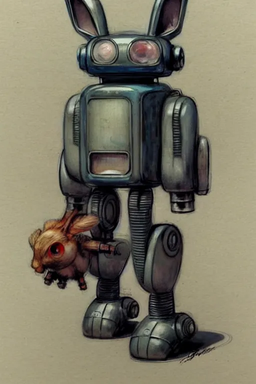 Image similar to ( ( ( ( ( 1 9 5 0 s retro future robot android 1 9 8 0 s robot rabbit. muted colors. ) ) ) ) ) by jean - baptiste monge!!!!!!!!!!!!!!!!!!!!!!!!!!!!!!