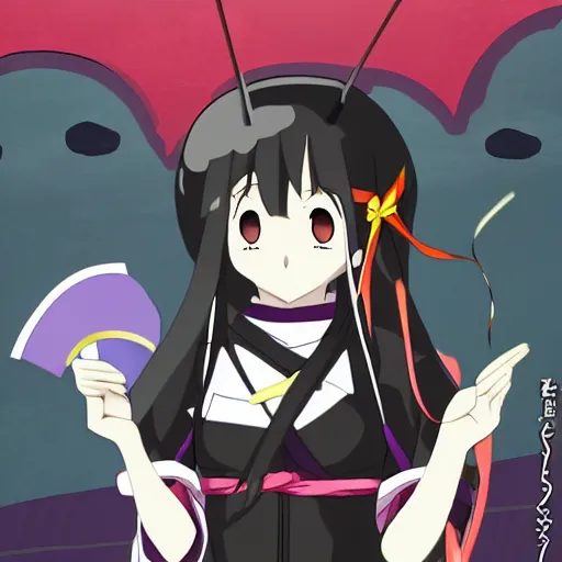 Image similar to cute anime ninja school girl in the style of katanagatari, kuudere, expressionless