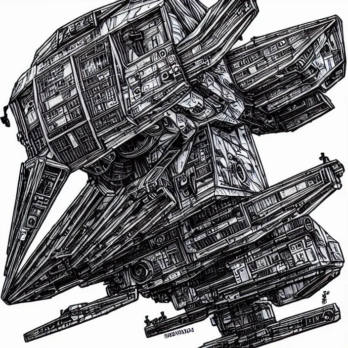 Image similar to bus like a kitan strider from star wars, high detailed pen drowning