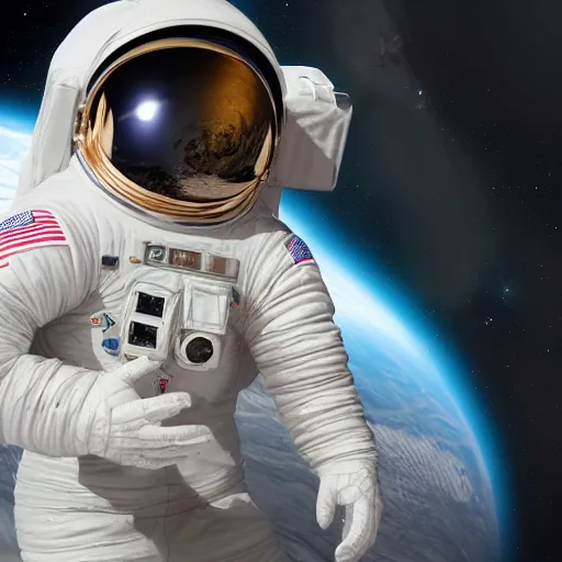 Image similar to A stunning octane 3D render of an astronaut.