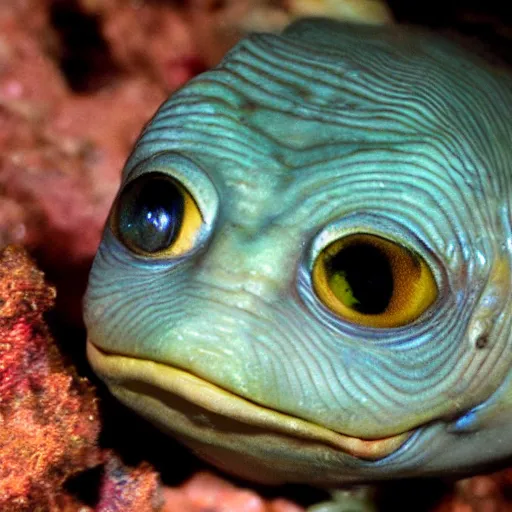 Image similar to gollum - faced fish