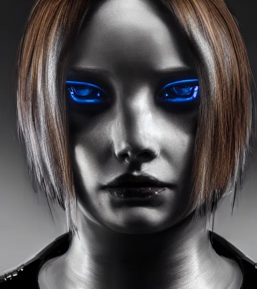 Prompt: detailed realistic female character cyberpunk wearing thick steel collar around neck, realistic, art, beautiful, 4K, collar, choker, collar around neck, punk, artstation, detailed, female, woman, choker, cyberpunk, neon, punk, collar, choker, collar around neck, thick collar, tight around neck, punk,