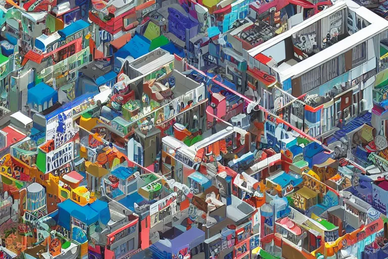 Image similar to isometric stylized pixel city, eboy, pixel art