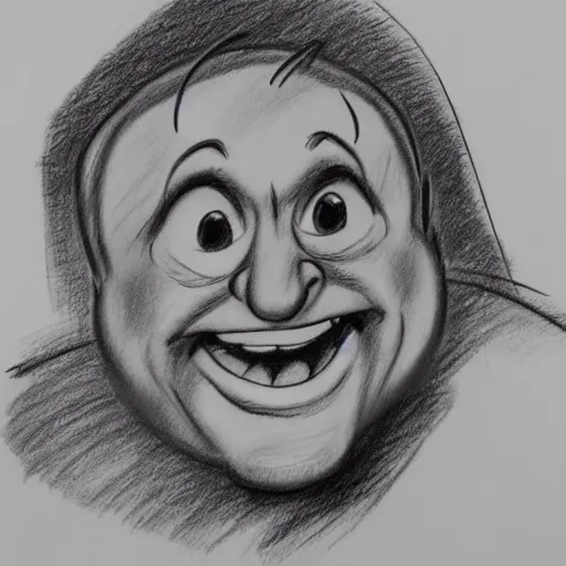 Image similar to milt kahl pencil sketch of danny devito