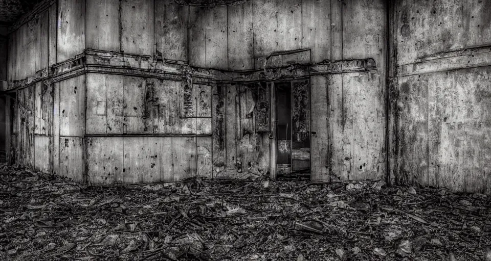 Image similar to abandoned building, dark, photograph