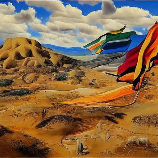 Image similar to kurdistan painted by salvador dali, highly detailed, insanely intricate, award winning art, trending on artstation