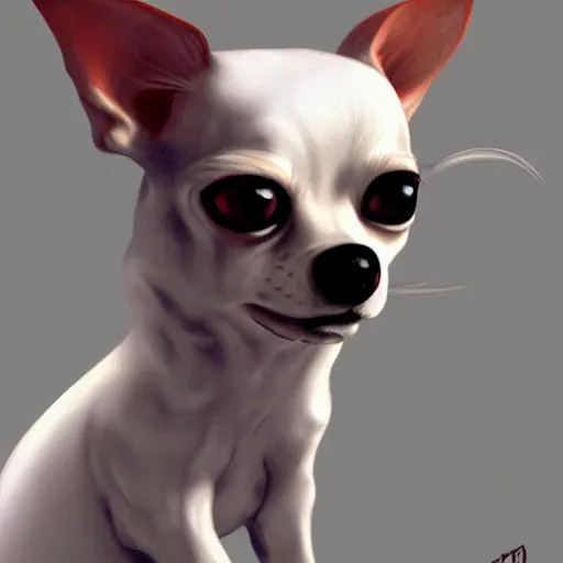 Image similar to chihuahua demon from mars, hyperrealistic