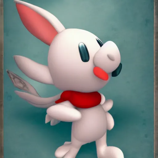 Image similar to A photograph of a Moogle