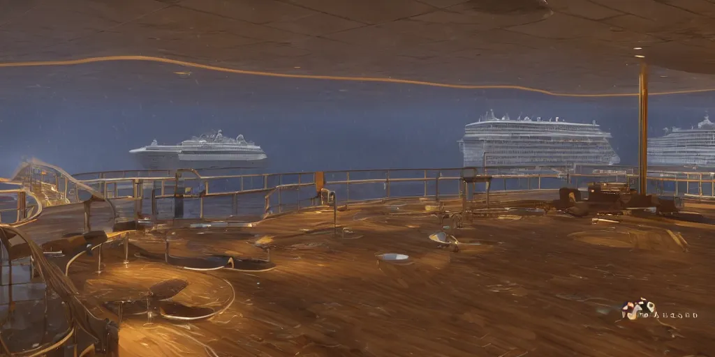 Prompt: cruise ship sinked, dark, thunderstorm unreal engine Hight detailed An epic fantastic realism dinamic lighting