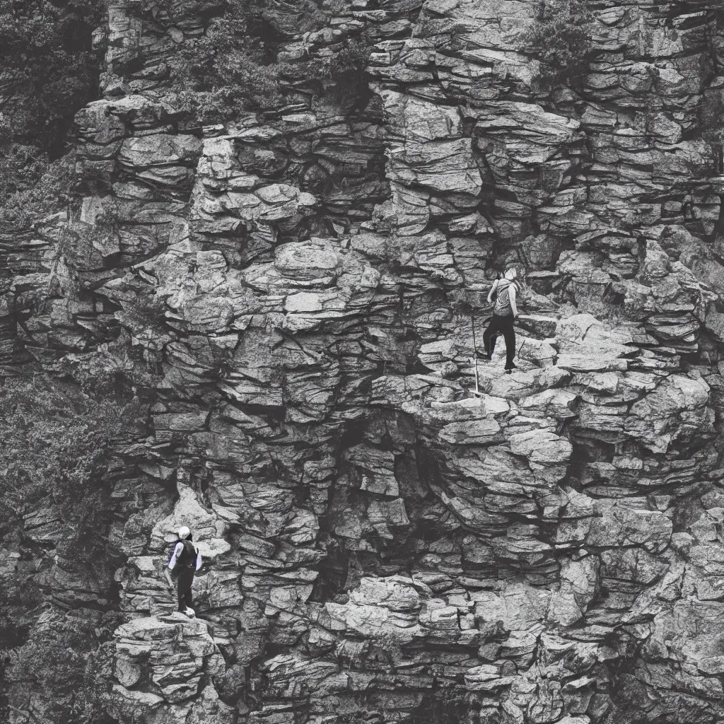 Prompt: the strider at mohonk ridge, minimalistic album cover, no text, no watermarks, graphic design patterns