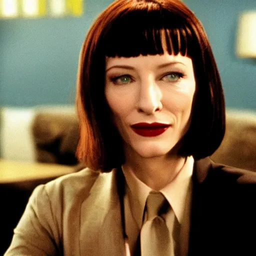 Image similar to Cate Blanchett as Vincent in Pulp Fiction