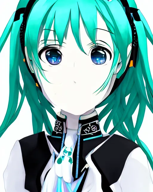 Image similar to Hatsune Miku singing on the scene, symmetrical eyes, beautiful pose, art by Moran