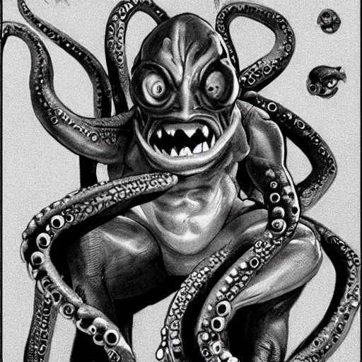 Image similar to a high budget movie monster , tentacles , cyclops