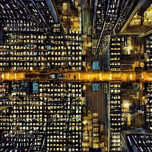 Prompt: photo of a power grid city at night birds eye view inception cinematic