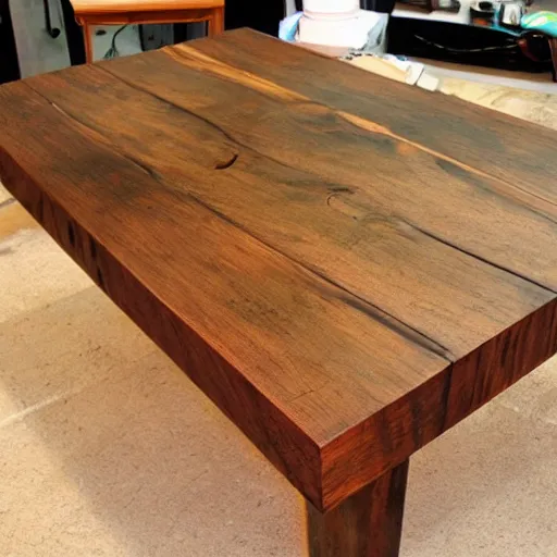 Image similar to an interesting woodwork handcrafted table