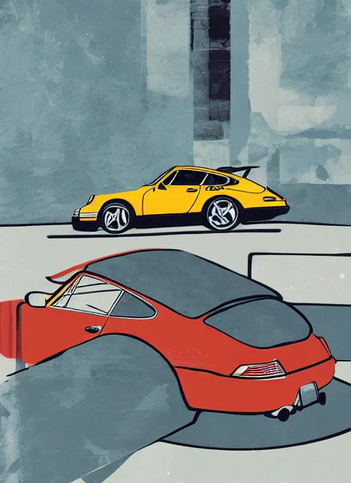 Image similar to abstract advertising illustration for the porsche 9 1 1