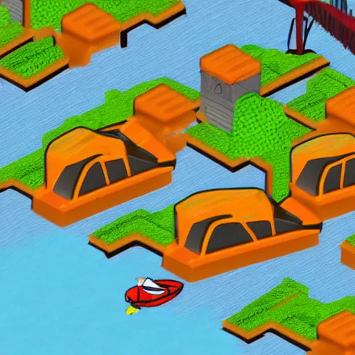 Image similar to original roller coaster tycoon mod makes all people into ducks