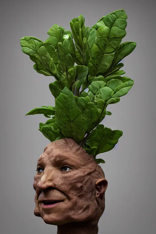 Prompt: medium shot, mandrake in a porcelaine pot!!!, wooden human head with mandrake!!! leaves!!! growing from it, in a pot, intricate hyper detailed ultra sharp sharp focus, global illumination, radiant light, alexandre ferra, irakli nadar, octane render, unreal engine, 4 k, ultra hd,