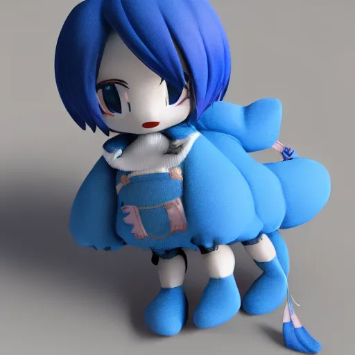 Prompt: cute fumo plush of a girl who doesn't give a damn, vray