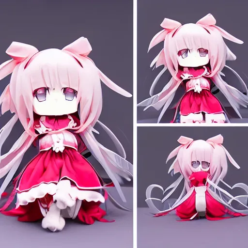 Image similar to cute fumo plush of a magical girl afflicted by a painful curse, anime girl