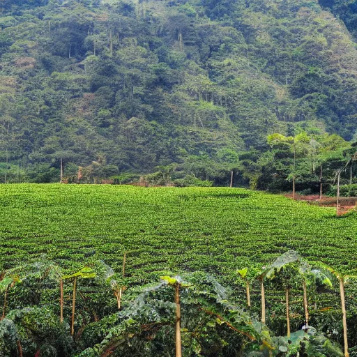 Prompt: a photo of a guatemalan coffee plantation