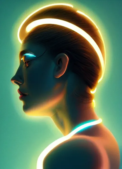 Prompt: photorealistic an european female humanoid with heavy freckle cheeks, cyber neon lightings, futurism, cyberpunk high fashion, elegant profile pose, intricate details, crispy quality, digital photography, trending in artstation, trending in pinterest, no watermark signature, cinematic, 4 k ultra hd, art by artgerm, art by greg rutkowski, art by pascal blanche