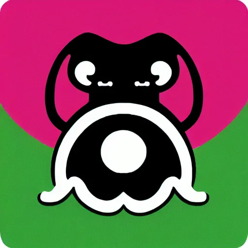 Image similar to a cute icon of black squid