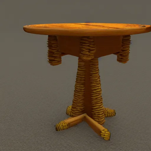 Prompt: A table, rendered in the corn engine