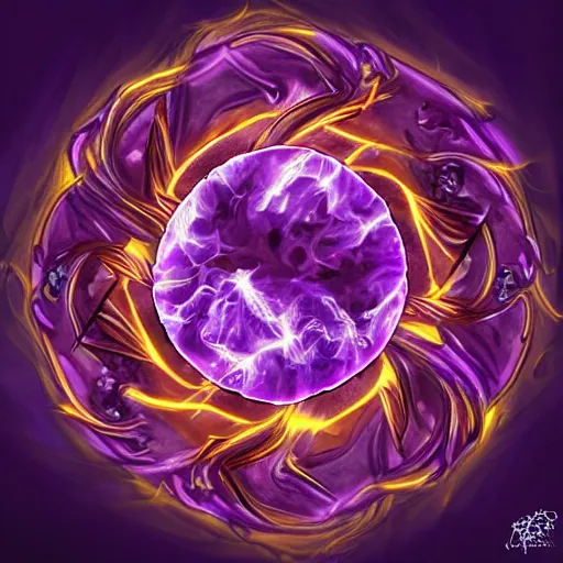 Prompt: a shield of purple energy, emanating and flowing energy, skill ability art