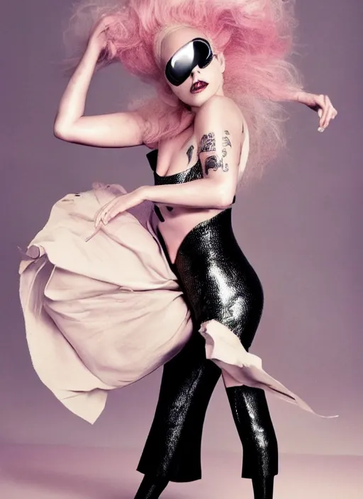 Prompt: lady gaga styled by nick knight, annie leibovitz, posing, style, vogue magazine, editorial, featured, highly realistic. high resolution. highly detailed. dramatic. 8 k. 4 k.