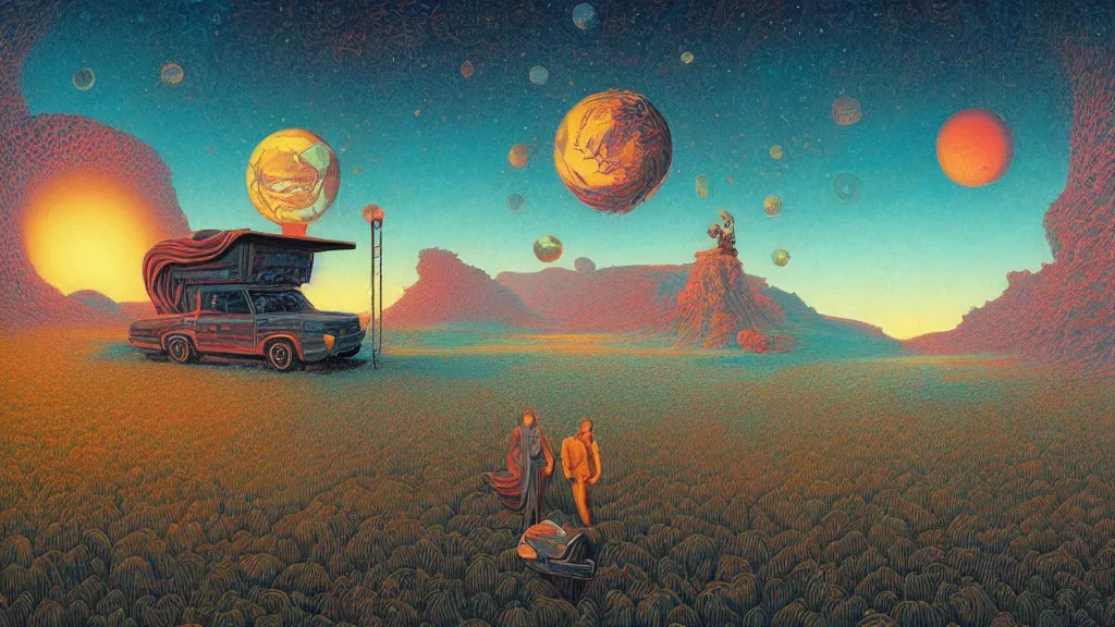 Image similar to lost in the other side of nowhere, digital painting. dreaming latent space. casey weldon. digital render. dan mumford. surrealism. tim white. retro. bruce pennington.