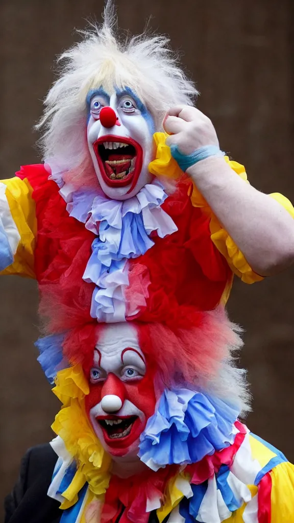 Image similar to boris johnson as a clown