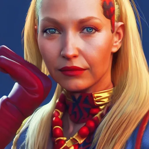 Image similar to phoebe buffay as cammy street fighter, long blonde hair, ultra realistic, concept art, intricate details, highly detailed, photorealistic, octane render, 8 k, unreal engine, art by frank frazetta, simon bisley, brom