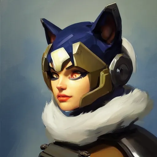 Image similar to greg manchess portrait painting of partially armored purrfect protagonist cat as overwatch character, medium shot, asymmetrical, profile picture, organic painting, sunny day, matte painting, bold shapes, hard edges, street art, trending on artstation, by huang guangjian and gil elvgren and sachin teng