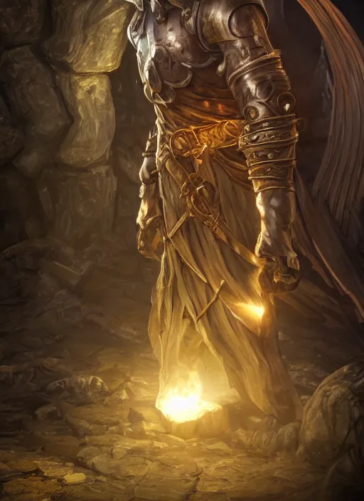 Image similar to blacksmith ultra detailed fantasy, elden ring, realistic, dnd character portrait, full body, dnd, rpg, lotr game design fanart by concept art, behance hd, artstation, deviantart, global illumination radiating a glowing aura global illumination ray tracing hdr render in unreal engine 5