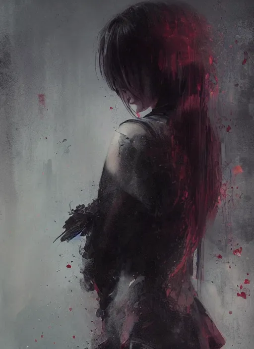 Image similar to female hell girl, beautiful face, rule of thirds, intricate outfit, spotlight, concept art, digital painting, by greg rutkowski, by jeremy mann,