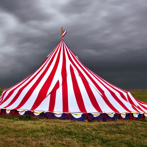 Prompt: circus tent in a tornado