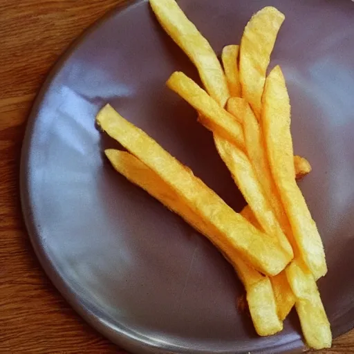 Prompt: photo of [ a single french fry chip ] shaped into stephen fry as a hybrid intercross mix