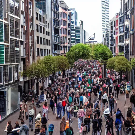 Image similar to crowded streets in Rotterdam