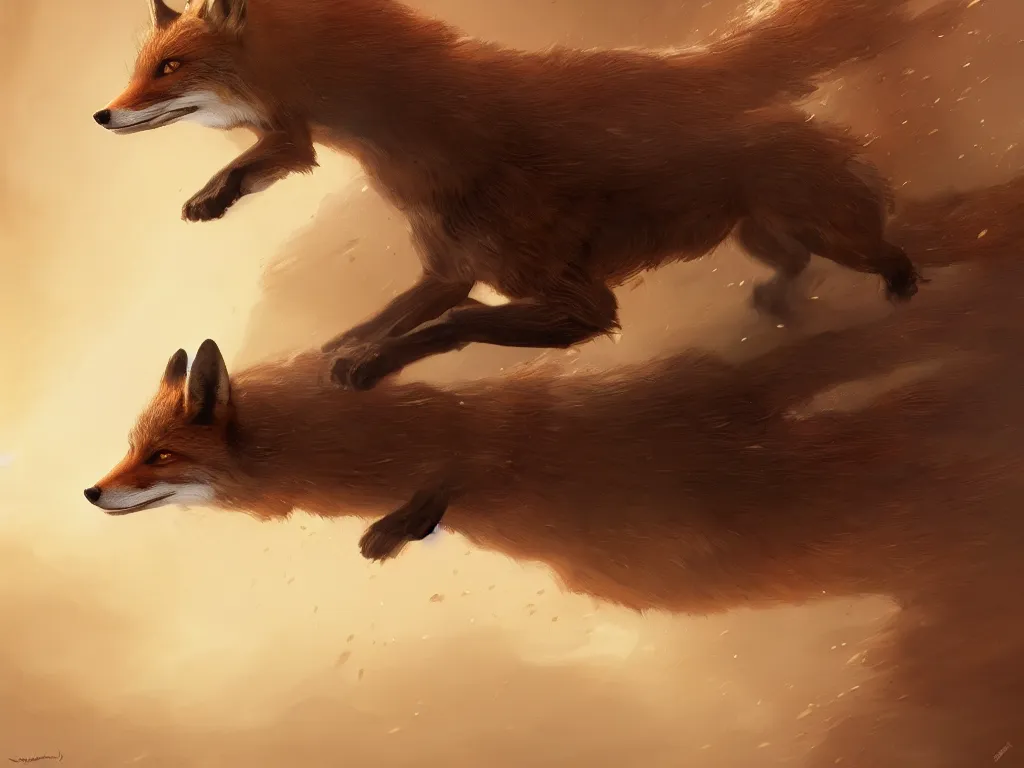 Prompt: The quick brown fox jumped over the lazy dog, intricate, elegant, highly detailed, digital painting, artstation, concept art, smooth, sharp focus, illustration, daren bader, aleksi briclot, rutkowski, bouguereau