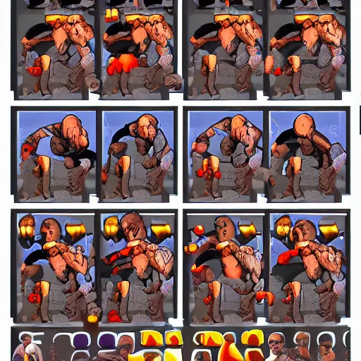 Image similar to cyborg monk, fighting game, street fighter, melty blood, sprite sheet, 2 d hd, trending on artstation, tredning on itch io