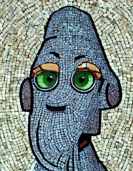 Image similar to A mosaic of Handsome Squidward