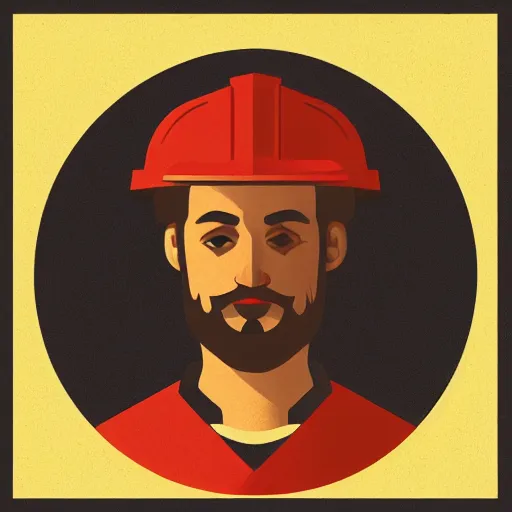 Prompt: icon of warehouse worker stylized minimalist from behance, ios, by william - adolphe bouguereau