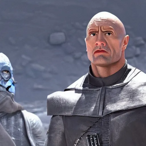 Image similar to The Rock playing Palpatine in Star Wars