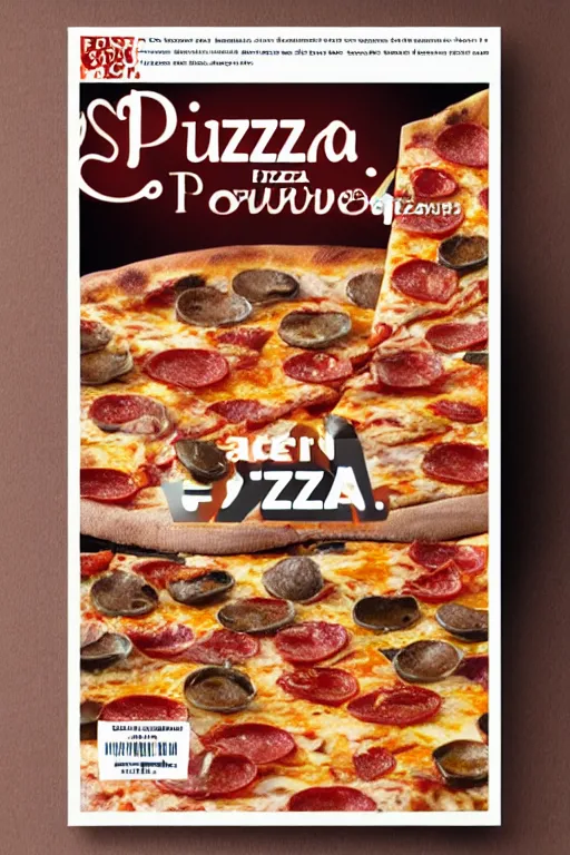 Prompt: pizza advert, print on magazine