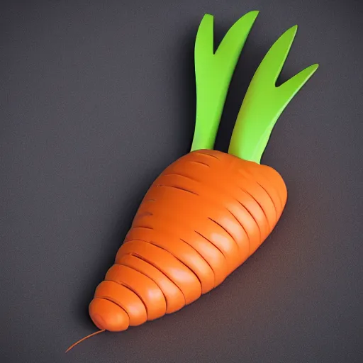 Prompt: silly anthropomorphic carrot eating a rabbit. hyper realistic 3 d intense lighting
