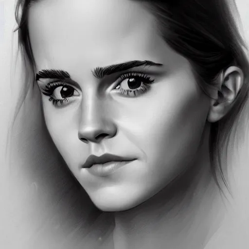 Prompt: close up portrait of emma watson, artwork by charlie bowater,